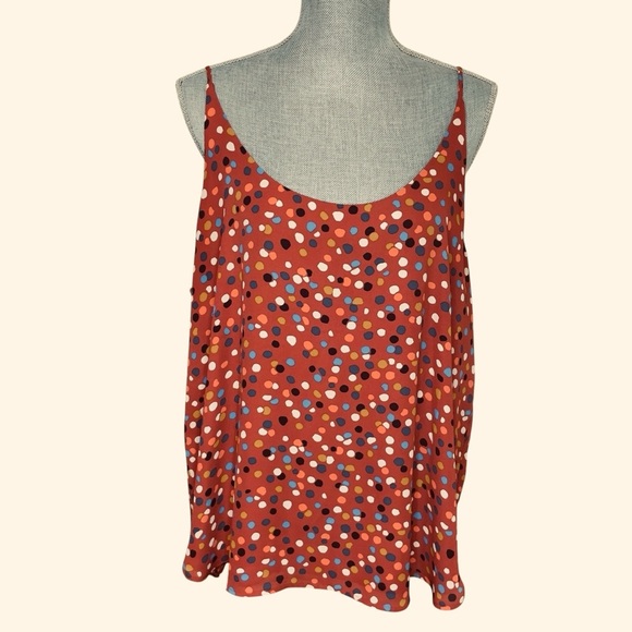 Loft Sleeveless Round Neck Colorful Polka Dots Blouse size XL - Picture 1 of 10